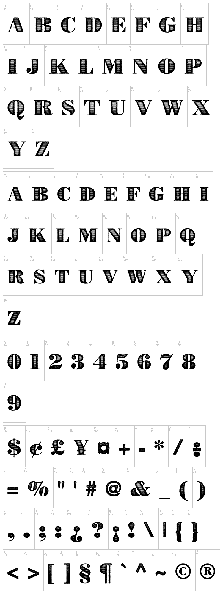Bad Guy Black font map
